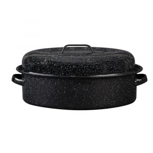 Covered Oval Roaster. 19 IN. Roasting