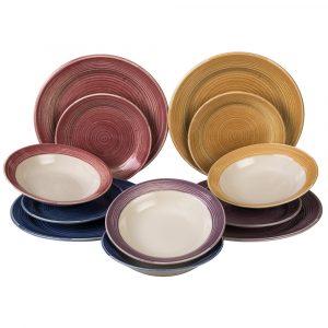 Vajilla para 4 personas. 12 piezas. Mexicanas
