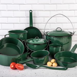 Batería De Cocina 12 pzs Verde Clásica Chiapaneca