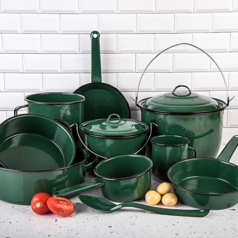 Batería De Cocina 12 pzs Verde Clásica Chiapaneca