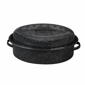 Covered Oval Roaster. 18 IN. Roasting