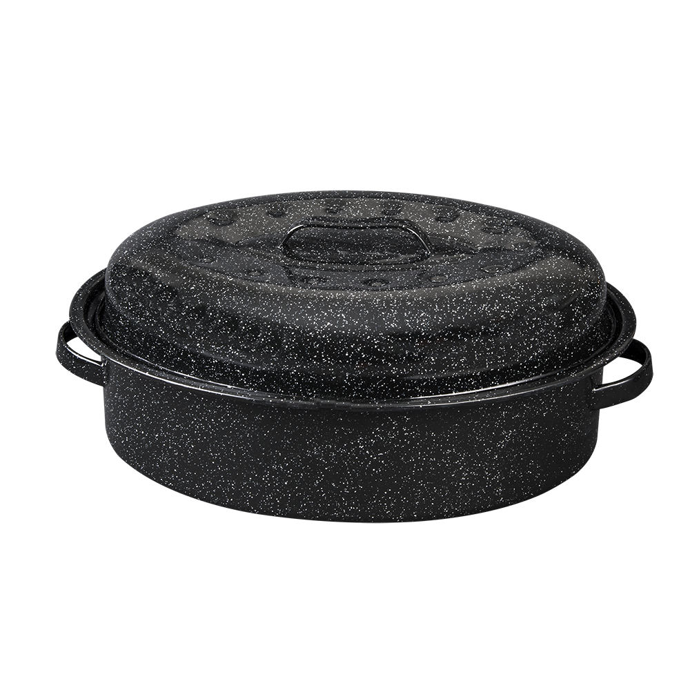 Covered Oval Roaster. 18 IN. Roasting