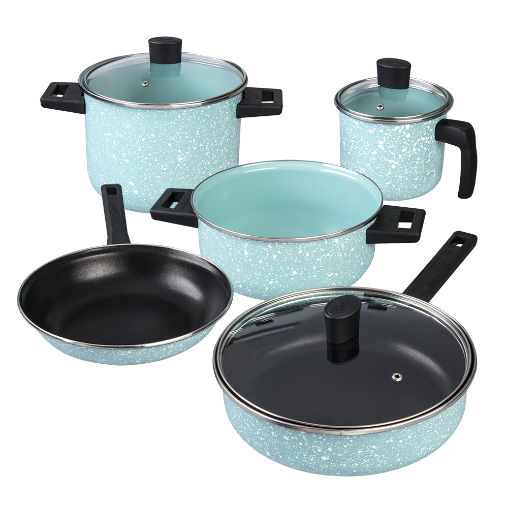 Batería de cocina. 8 piezas. Granito