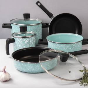 Batería De Cocina 8 pzs Menta Granito Jade