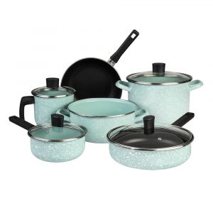 Batería de Cocina 10 pzs Menta Granito Jade