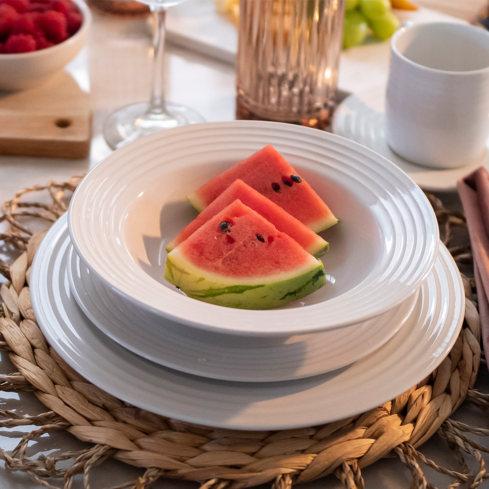 Vajilla para 4 Personas 16 pzs Durezza Emboss Circles