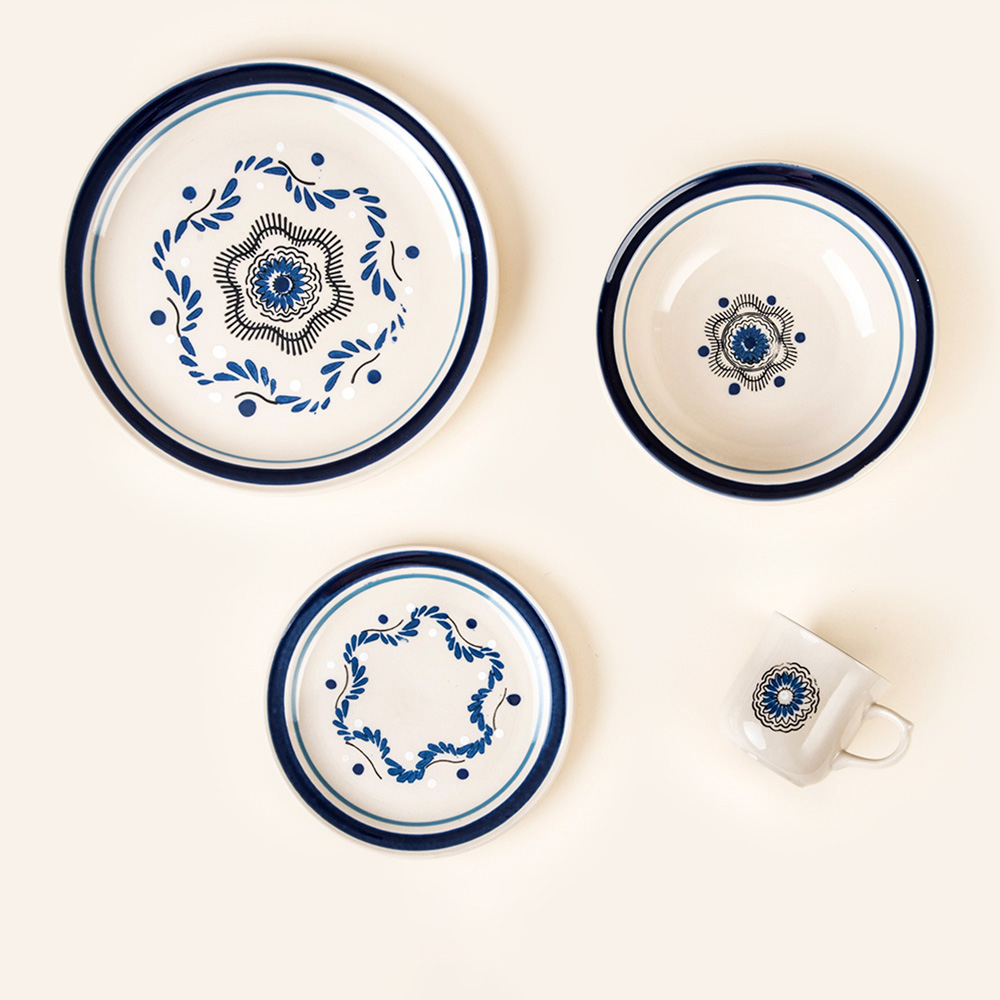 Vajilla para 4 Personas 16 pzs Mexicana Talavera Atlixco