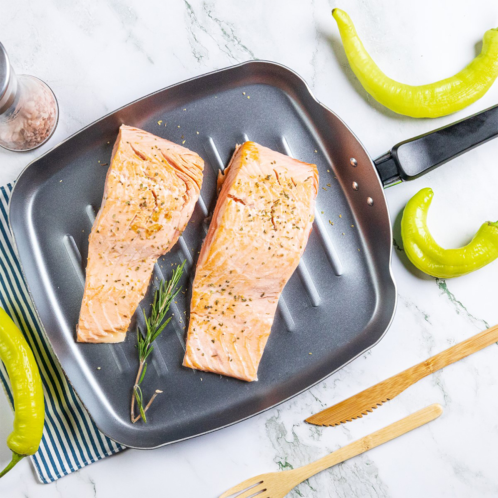 Comal con Grill 28 cm Azul Balance