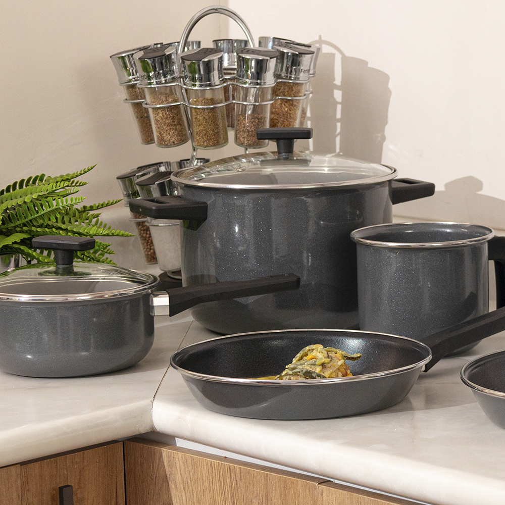 Batería de Cocina 7 pzs Negro Duramax