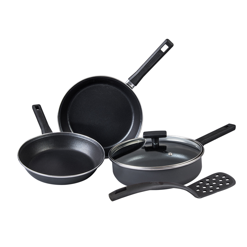 Set de sartenes y freidora. 5 piezas. Duramax