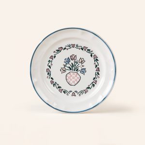 Plato Pastel 20 cm Clásica Tulipanes Rosa