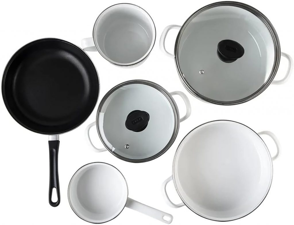 Batería De Cocina 8 pzs Blanco Novacero Terranova