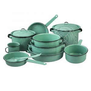 Batería De Cocina 13 pzs Verde Clásica Yaqui