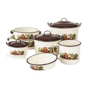 Batería de Cocina 10 pzs Crema Clásica Popular