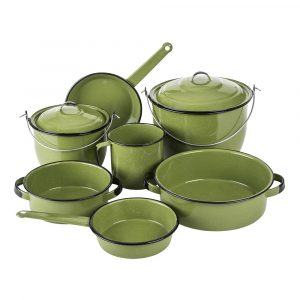 Batería de Cocina 9 pzs Verde Clásica Huasteca Óptima