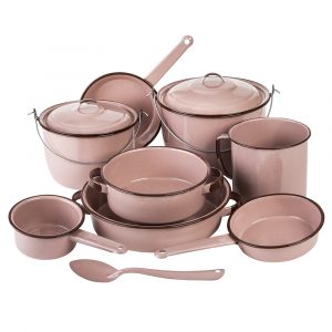 Batería De Cocina 11 pzs Rosa Clásica Rubí
