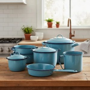 Batería de Cocina 10 pzs Turquesa Clásica Popular
